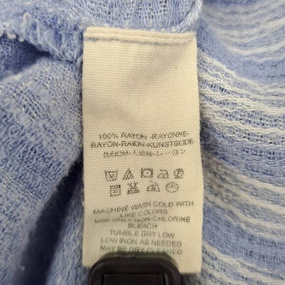 Free People Morning Stripe Dolman Top Tie Sleeves Blue White Women's Size Medium - Picture 5 of 6